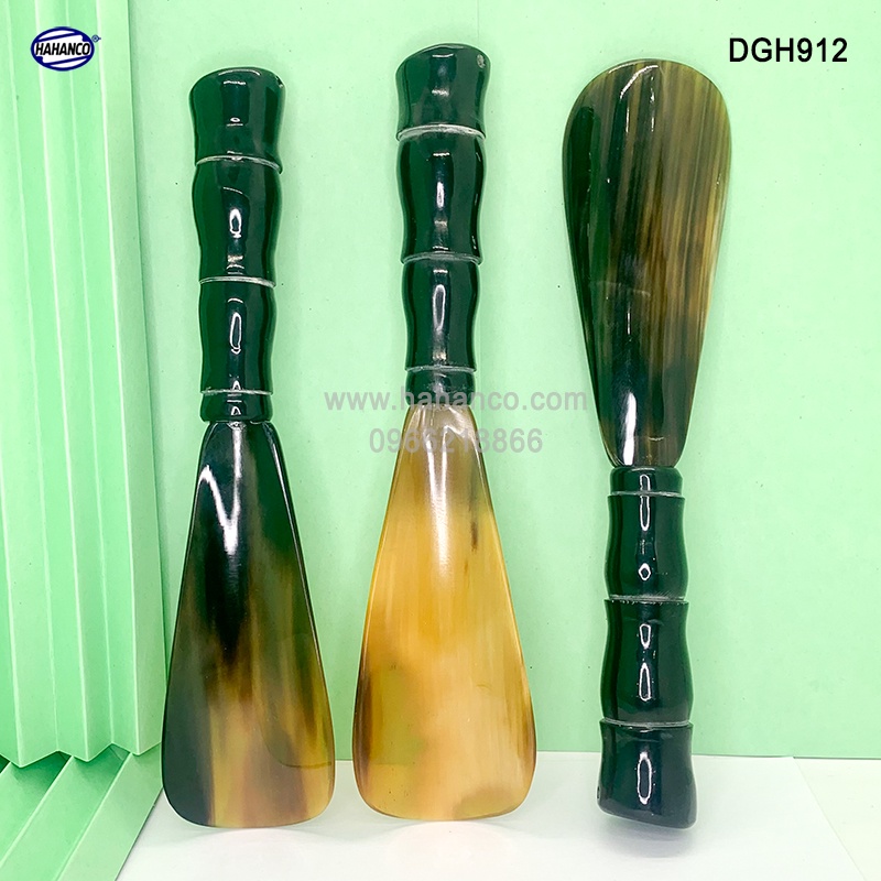 Đón giày (DGH912) bằng sừng tay cầm đốt trúc VIP (Dài 20cm) Chuyên dụng cho giày cao cấp - Cho giày Nam & Nữ - Product of HAHANCO