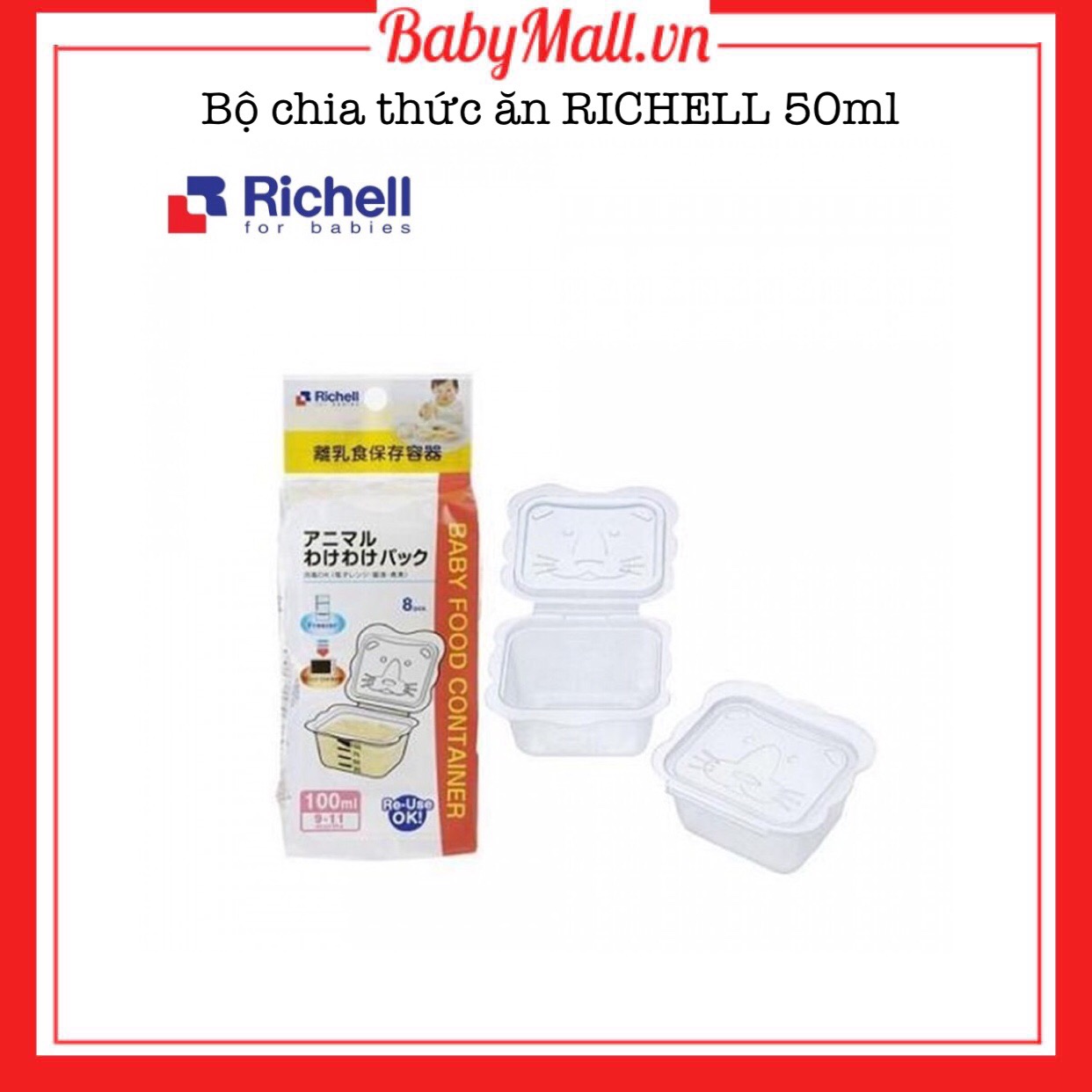 Bộ chia thức ăn Richell 50ml Babymall.vn