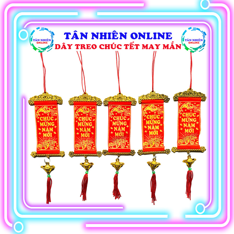 Dây treo chúc Tết câu đối dây treo phụ kiện trang trí Tết 2024 trang trí cho cây mai hoặc trang trí bàn thờ trang trí nhà cửa ngày Tết đều dùng được, trang trí Tết, Tân Nhiên Online
