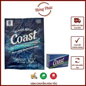 Xà phòng cục Coast diệt khuẩn không cay mắt lốc 8 cục, 16 cục có tách lẻ