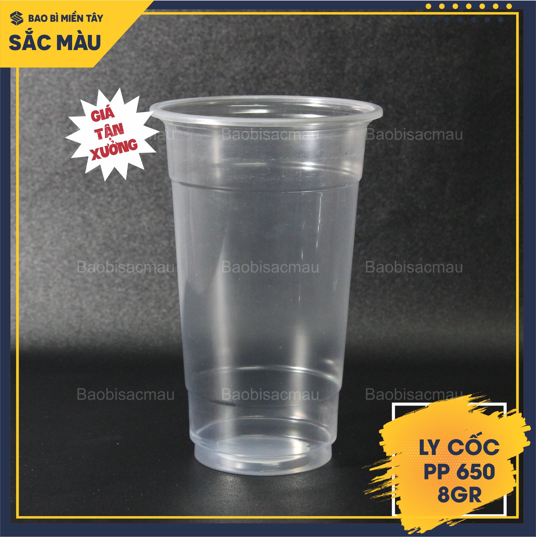 Sỉ 50 cốc nhựa/ ly nhựa pp 650ml kèm nắp
