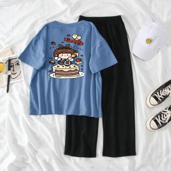 SÉT RORO ĂN  BÁNH KÈM QUẦN ỐNG RỘNG SIÊU CU TE