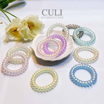 Cột tóc lò xo co giãn, dây cột tóc nhựa dẻo xoắn, nhiều màu xinh xắn - Culi accessories
