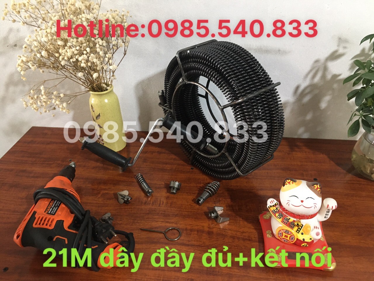 Dây thông tắc cống dùng cho máy khoan