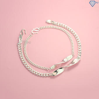 Lắc tay đôi bạc thật, vòng tay cặp vô cực khắc tên LTD0011 - Trang Sức TNJ