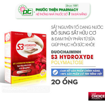 Sắt ống nước bổ máu bổ sung sắt S3 Hydroxyde Polymaltose hộp 20 ống - Sắt nước bổ máu cho trẻ từ 1 tuổi và người lớn