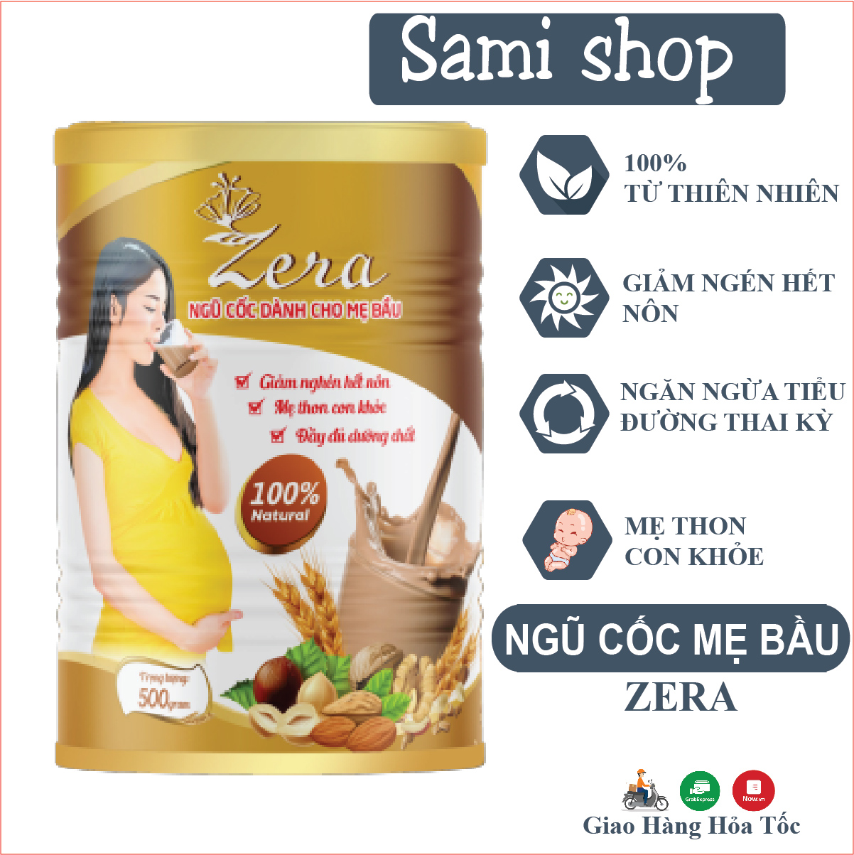 Bột ngũ cốc dinh dưỡng dành cho mẹ bầu zera 500g - tặng vòng dâu tằm cho bé