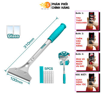 Cây sủi cạo sơn kim loại kèm 6 lưỡi dao TOTAL THT183201 - Hợp kim nhôm, loại bỏ sơn, gỉ sét - Tốc độ 247