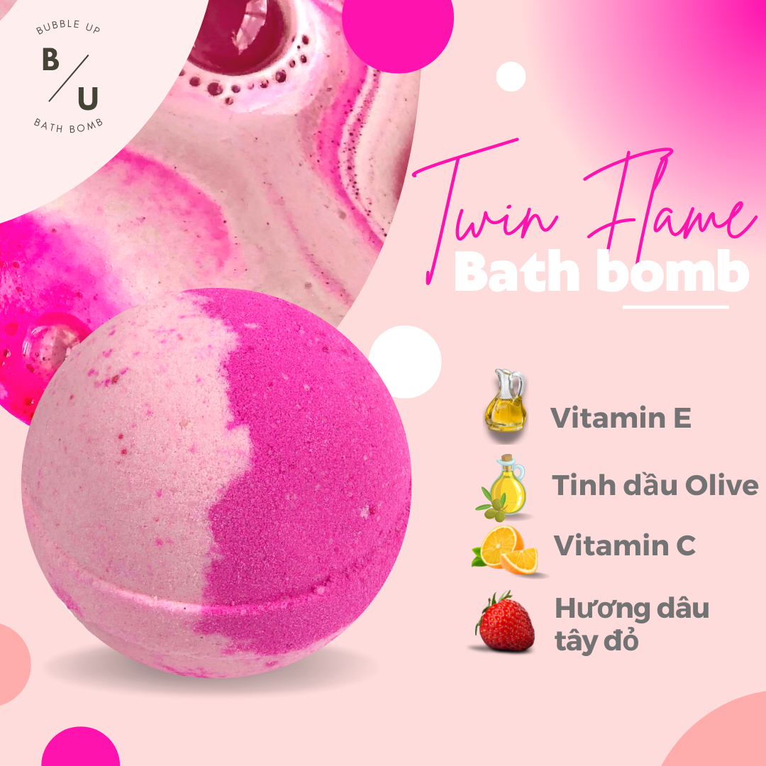 Twin flamee bath bomb / viên sủi / viên thả bồn tắm