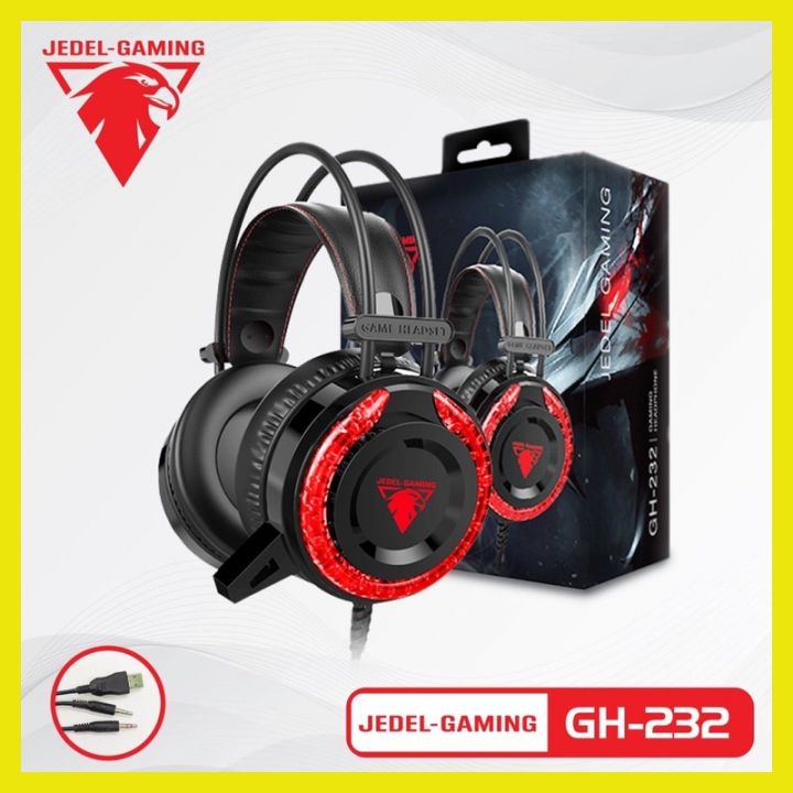 Tai nghe chụp tai Jedel GH232 chuyên game có led - Tai Nghe Chơi Game Tương Thích Laptop, PC