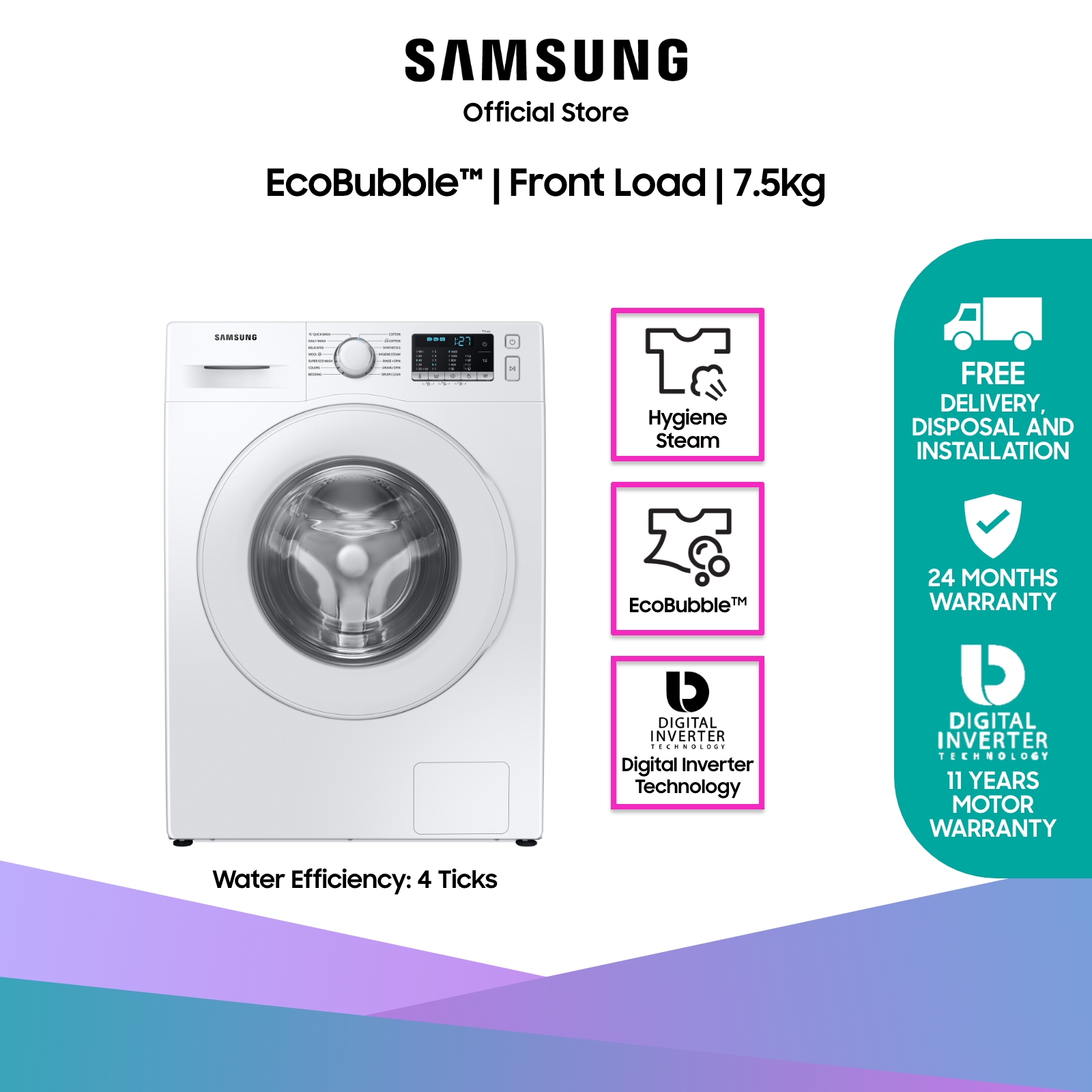 samsung ecobubble washing machine 7kg