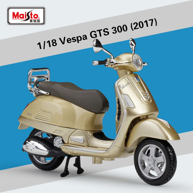 1:10 Diecast Motorcycle Model Toy Scooter Vespa PX125 Replica With