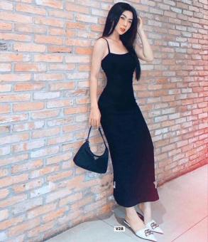 Đầm body nữ Shyntores - váy body 2 dây len tăm dáng dài vải đẹp freeship