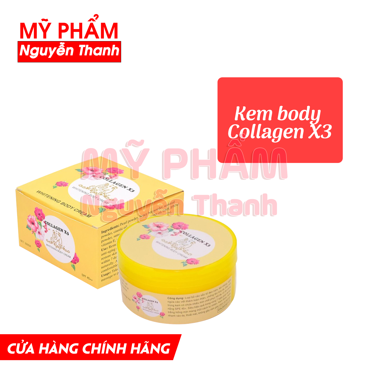 Kem dưỡng trắng da body Collagen X3 (Xịn)