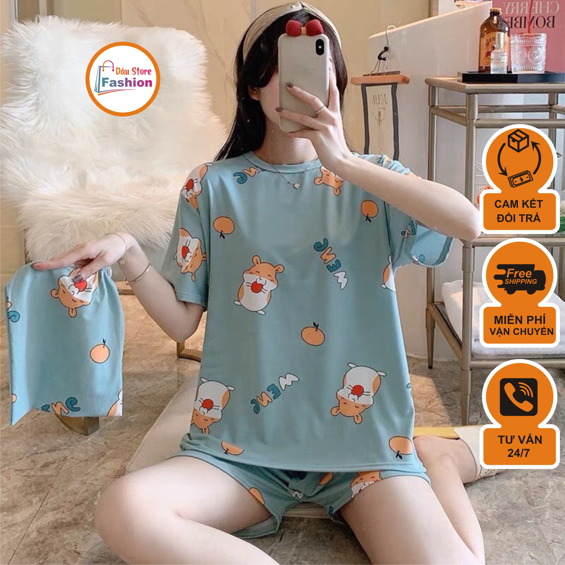 Đồ bộ nữ mặc nhà - thời trang mới nhất - Chất liệu Cotton cao cấp -