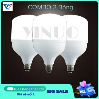COMBO 3 Bóng đèn Led hình trụ búp tiết kiệm điện, đuôi vít xoắn ốc E27 công suất 5W-10W-15W-20W, ánh sáng trắng, tuổi thọ cao, không nhấp nháy, không tia UV, nhà trọ, gia đình, văn phòng-DBT