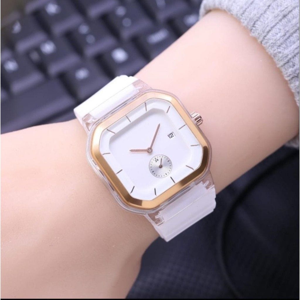 	 Axnat Cod Jam Tangan Wanita Pria 2811 9311 Rubber Segi Crono Detik 1 Tanggal Aktif Hp006 	