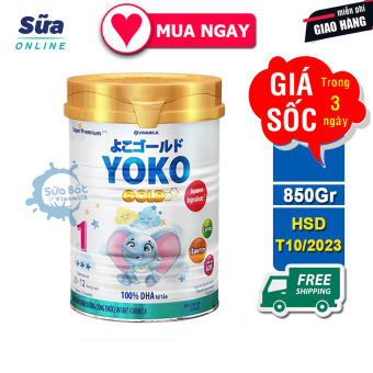 Sữa bột Yoko Gold 1 850G - Sữa công thức Dưỡng chất tốt từ Nhật Bản, Vị Nhạt thanh mát, Tiêu hóa khỏe, giúp bé dễ hấp thu