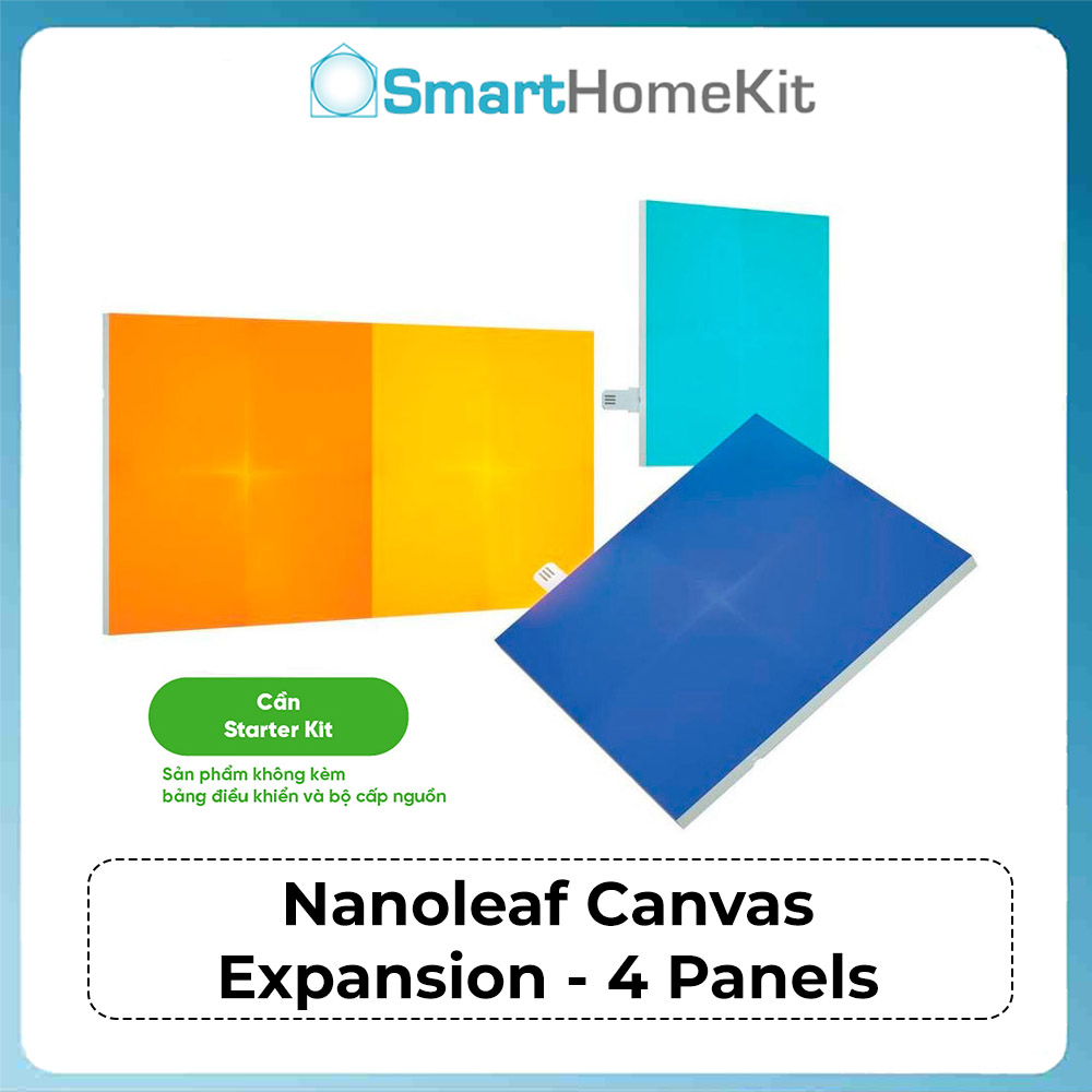 Đèn thông minh Nanoleaf Canvas 4 Panel Expansion (Chưa bao gồm nguồn - Cần có bộ Starter Kit) - Đồng bộ ánh sáng 16 triệu màu - Hàng Chính Hãng