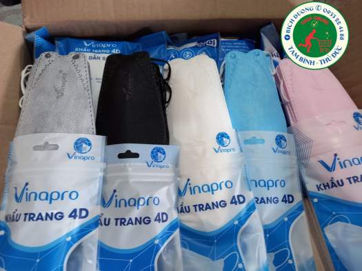 Thùng khẩu trang kháng khuẩn KF94 VINAPRO 4D (300 cái/ thùng)