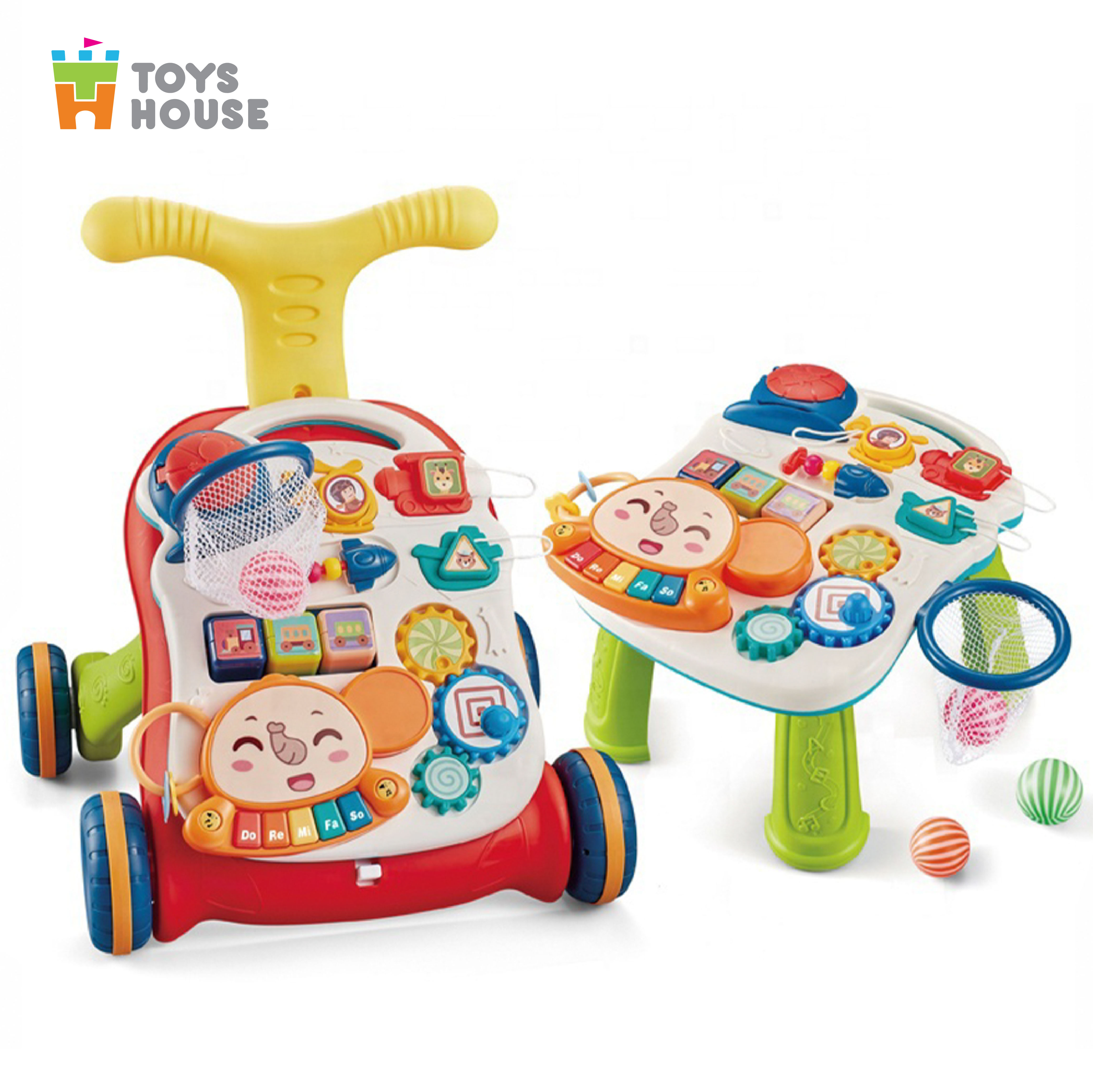 Xe tập đi cho bé kết hợp Đồ chơi bàn nhạc 2 trong 1 Toyshouse N6038 - Xe tập đi đa năng cho bé cao cấp