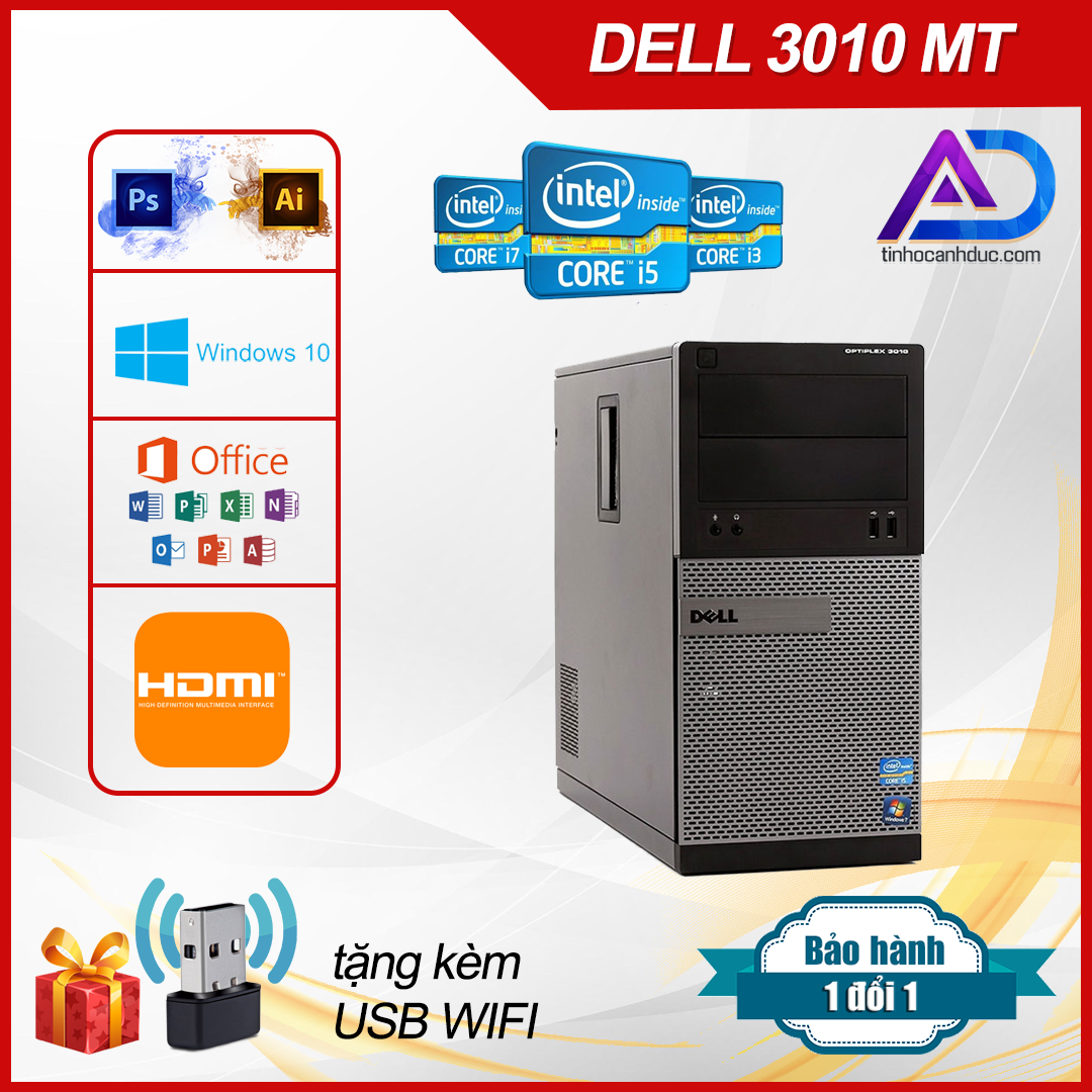 Thùng case máy tính để bàn dell 3010 core i7 , i5 , i3 | ram 16gb | ổ cứng | ssd 240gb | hdd 1tb. hàng nhập khẩu