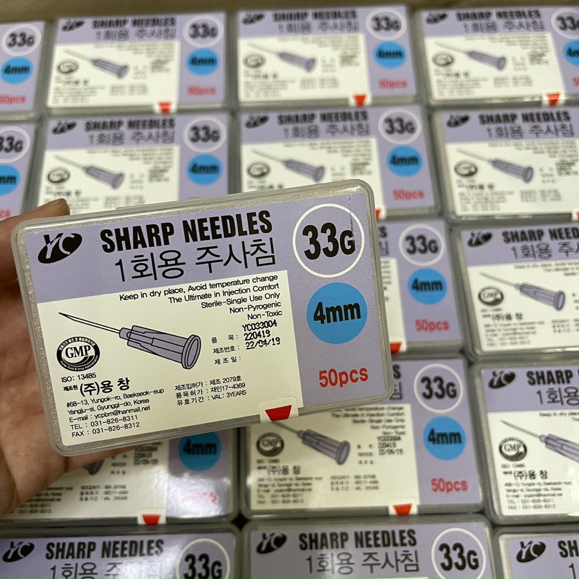 Sharp Mesotherapy Needles - 50 Đầu kim tiêm meso 27G 30G 31G 32G 33G 34G đủ size 4mm 6mm 8mm 13mm Hà