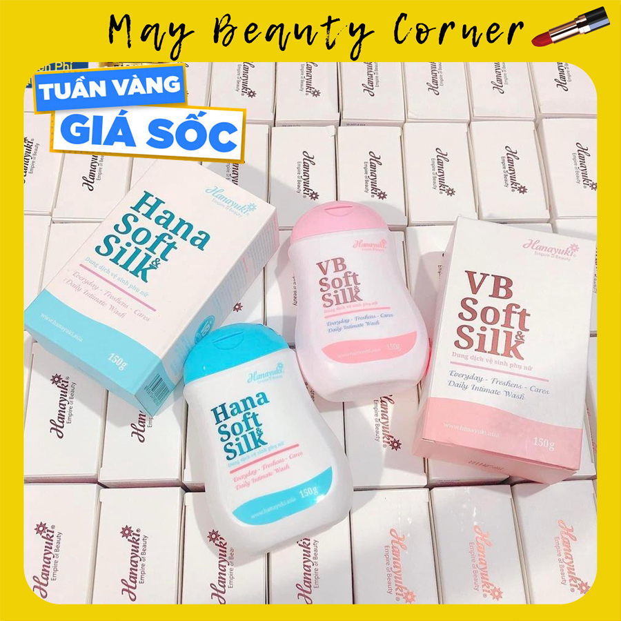 Dung dịch vệ sinh VB & Hana Soft Silk 150g chính hãng, khử mùi vùng kín, sạch khuẩn thơm mát cả ngày