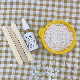 Combo Chén nấu sáp + 100g sáp siêu bám lông+ mỡ trăn nguyên chất Tặng que gỗ quét sáp