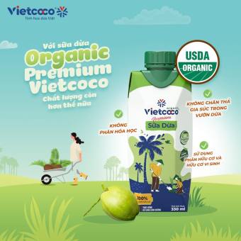 SỮA DỪA ĐÓNG HỘP VIETCOCO ORGANIC - 330ML hữu cơ