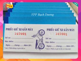 Phiếu Giữ Xe Máy Nhỏ - 10 cuốn- Phiếu gửi xe máy nhỏ