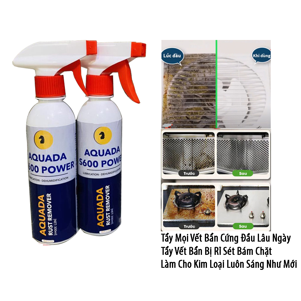 ☄️xịt là sạch chỉ trong 5 giây☄️ tẩy rửa aquada s600 power - tẩy rửa nhà bếp, cặn canxi, vết ố mốc, chân vòi hoa sen, gỉ sắt
