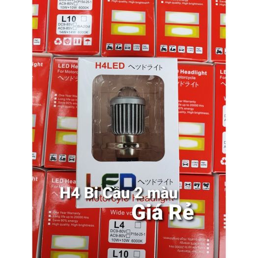 TM ĐÈN PHA BI CẦU MINI A1 CHÂN H4 2 MÀU SÁNG COS SÁNG VÀNG PHA SÁNG TRẮNG LẮP XE MÁY CHÂN H4
