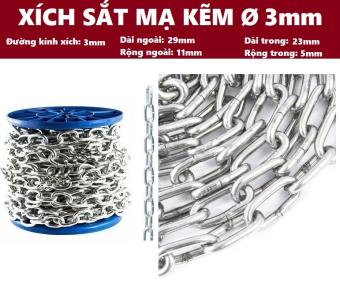 Dây xích sắt mạ kẽm [ Ø 3mm ]