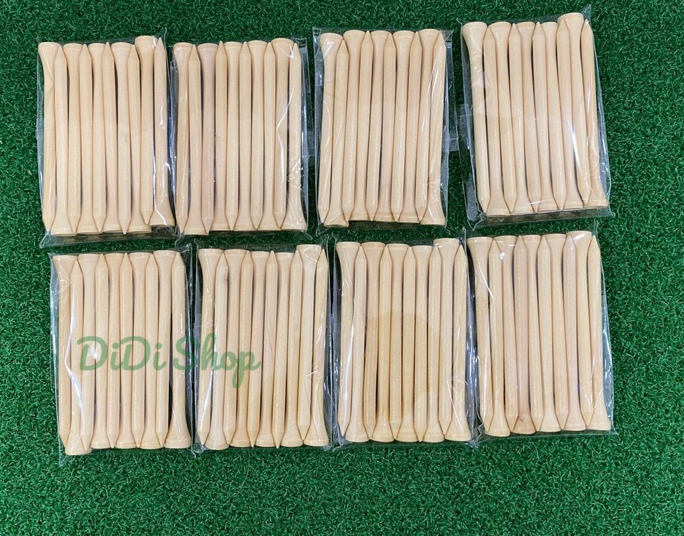 Set 10 tees gỗ - tee gỗ- wooden tees - tee golf- que đỡ bóng golf - tee golf gỗ -tee tee - tee dài - tee cao