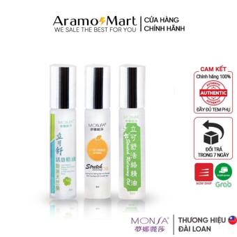 Dầu Lăn Thư Giãn Monsa Stretch Relaxing Oil  Đài Loan Tạo Cảm Giác Thư Giãn Thoải Mái Giảm Stress Mệt Mỏi – Cam/Sả/Phong Lữ  -  8ml/chai