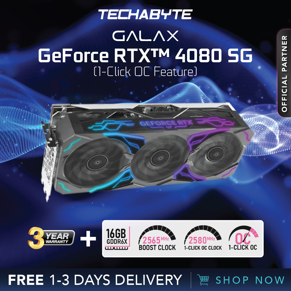 GALAX GeForce RTX 4080 BOOMSTAR OC 16GB Graphic Card GDDR6X 256Bit