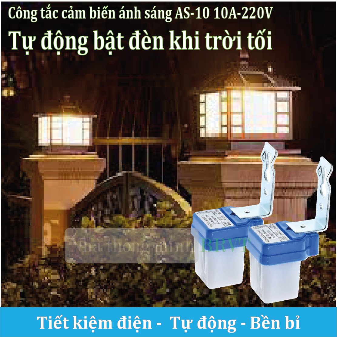 Bộ 2 công tắc cảm biến ánh sáng 220V 10A tự động bật đèn khi trời tối, tắt đèn khi trời sáng