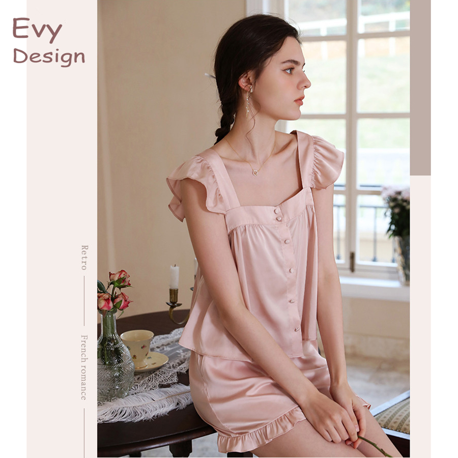 Bộ đồ ngủ lụa evy, bộ đồ ngủ cánh tiên ⚡️free ship⚡️