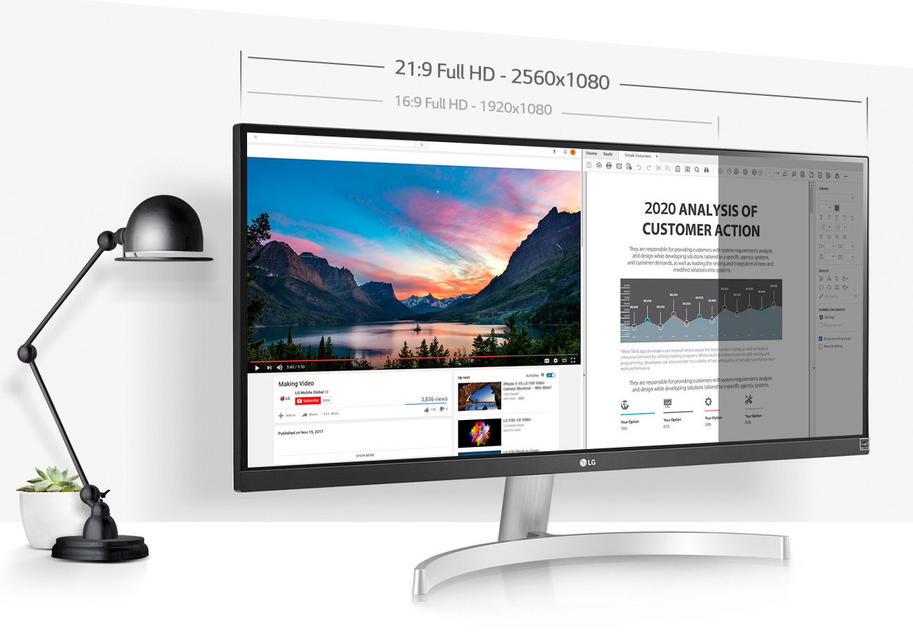 Màn hình lcd lg ultrawide™ 29'' ips 75hz amd freesync™ hdr 29wn600-w
