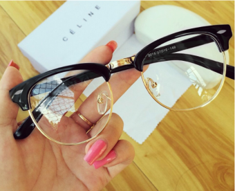 Kính Mát Nam -Nữ Giả Cận Nữa Gọng thời trang (hàng đẹp y hình ) vàng