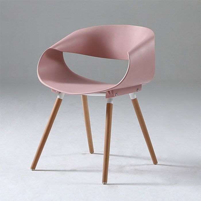 Ghế ăn nhựa, chân gỗ mẫu trứng cuộn kiểu mới - Ghế  cafe kiểu dáng thời trang - Ghế văn phòng hiện đại