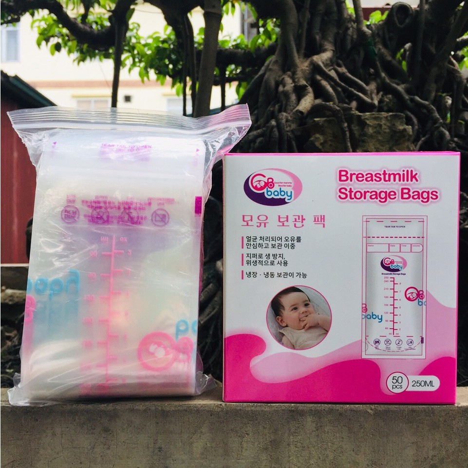 Túi trữ sữa gobaby 250ml hộp 50 túi