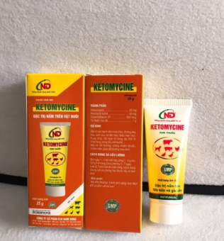 Kem bôi đặc_trị nấm trên chó mèo, vật nuôi, gia súc, gia cầm KETOMYCINE 25G loại mới