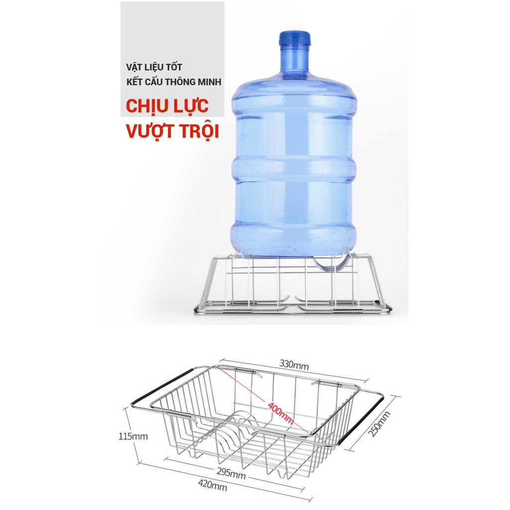 Kệ inox gác bồn rửa chén bát thông minh kalpen