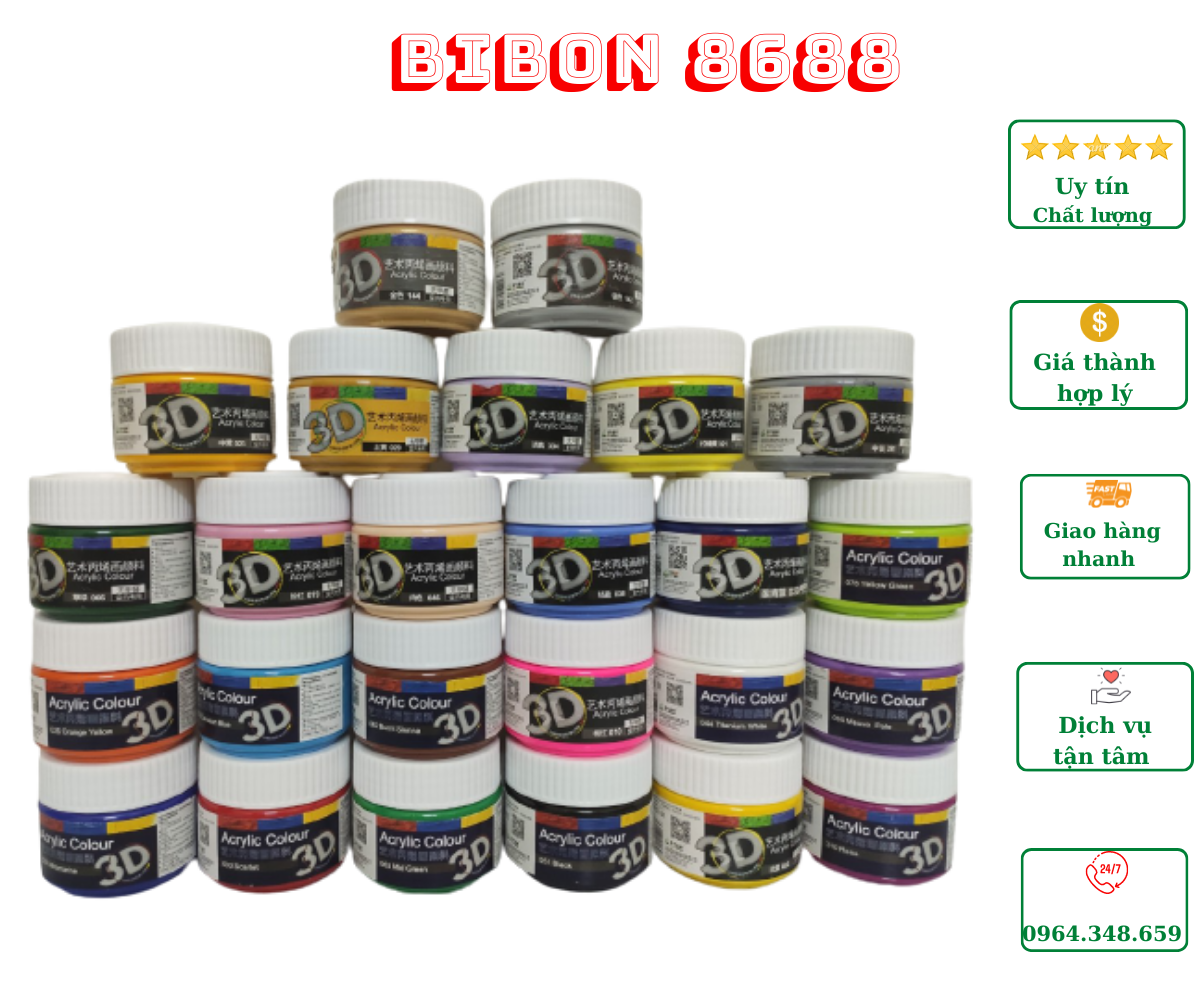 Màu vẽ Acrylic 3D hộp 100ml