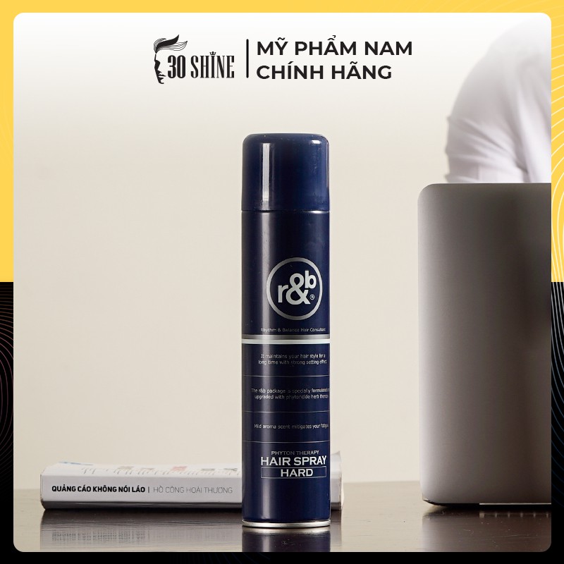 Gôm xịt tóc nam R&B Hair Spray Hard 330ml giữ nếp tóc suốt ngày dài phục hồi tóc hư tổn - Chính hãng 30Shine