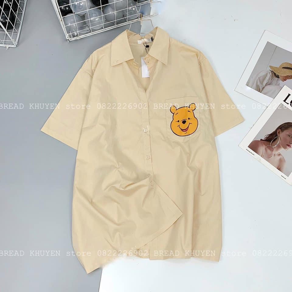 Áo sơ mi Bigsize thêu ngực gấu con HT20