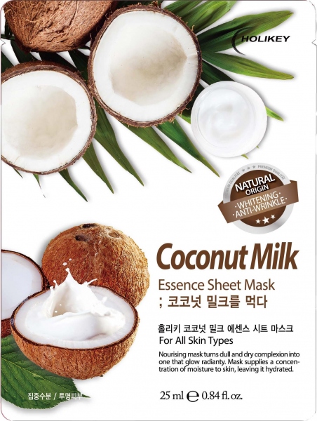 10 mặt nạ dừa dưỡng ẩm ngăn ngừa lão hóa da holikey coconut milk essence sheet mask