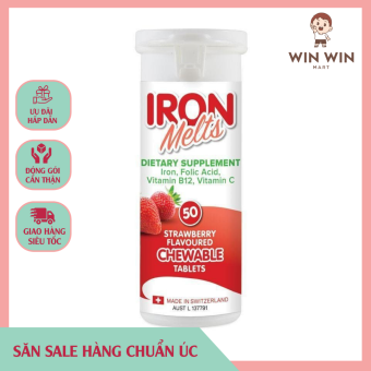 Viên Ngậm Bổ Sung Sắt Iron Melts Chewable Vị Dâu 50 Viên